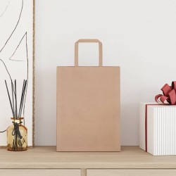 Sacs en papier 50 pcs avec poignées marron 21x11x28 cm 