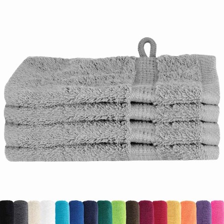 Gants de toilette 4 pcs Gris 15 x 21 cm Coton 