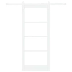 Porte coulissante avec matériel blanc 86x198,5 cm en pin massif 