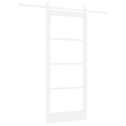 Porte coulissante avec matériel blanc 86x198,5 cm en pin massif 