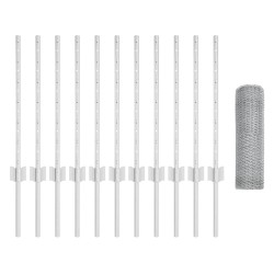 Posts de clôture 11 pcs U-Channel 60 cm en acier galvanisé 