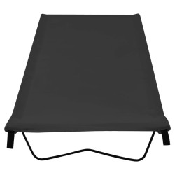 Lits de camping 2 pcs 180x60x19 cm Tissu Oxford et acier Noir 