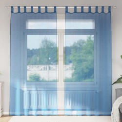 Rideaux en voile avec passe-tringles 2 pcs bleu royal 