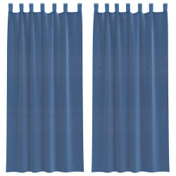 Rideaux en voile avec passe-tringles 2 pcs bleu royal 