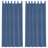 Rideaux en voile avec passe-tringles 2 pcs bleu royal 