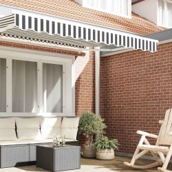 Tenture de store pour cadre de 2,5 m en anthracite et blanc 2,3x0,2 m 