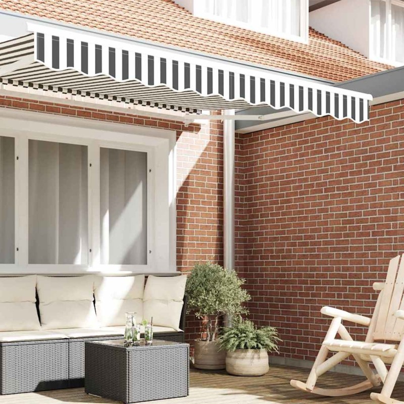 Tenture de store pour cadre de 2,5 m en anthracite et blanc 2,3x0,2 m 