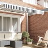 Tenture de store pour cadre de 2,5 m en anthracite et blanc 2,3x0,2 m 