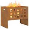Fire Pit Rectangulaire 50x30x40 cm en Acier Weathering 