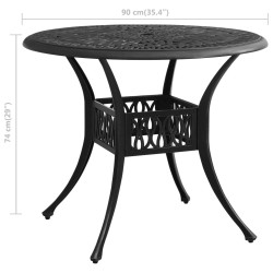 Table de jardin Noir 90x90x74 cm Aluminium coulé 