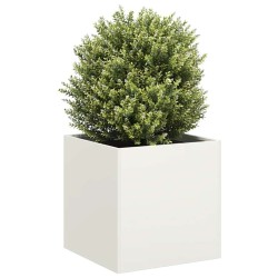 Jardinière blanc 40x40x40 cm acier laminé à froid 