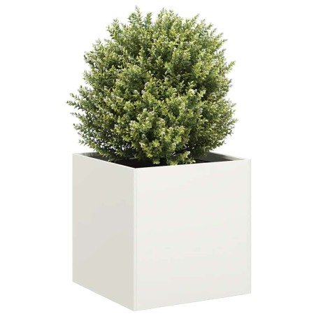Jardinière blanc 40x40x40 cm acier laminé à froid 