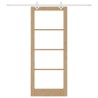 Porte coulissante avec quincaillerie 86x211 cm en pin massif 
