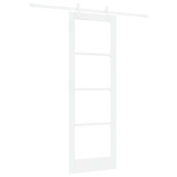 Porte coulissante avec kit quincaillerie blanc 73.5x211 cm en bois massif en pin 