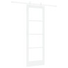 Porte coulissante avec kit quincaillerie blanc 73.5x211 cm en bois massif en pin 
