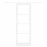 Porte coulissante avec kit quincaillerie blanc 73.5x211 cm en bois massif en pin 
