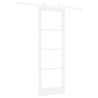 Porte coulissante avec kit quincaillerie blanc 73.5x211 cm en bois massif en pin 
