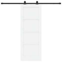 Porte Coulissante avec Ensemble de Quincaillerie 'ORKDAL'en Bois Massif Blanc 