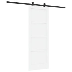 Porte Coulissante avec Ensemble de Quincaillerie 'ORKDAL'en Bois Massif Blanc 