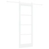 Porte coulissante avec quincaillerie blanche 78x211 cm Bois massif en pin 