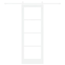 Porte coulissante avec quincaillerie blanche 78x211 cm Bois massif en pin 