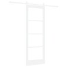 Porte coulissante avec quincaillerie blanche 78x211 cm Bois massif en pin 