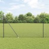 Clôture en fil soudé avec 13 piquets en pointe Gris 1,6x25 m Acier 