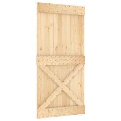 Porte coulissante et kit de quincaillerie 100x210 cm pin massif 