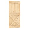 Porte coulissante et kit de quincaillerie 100x210 cm pin massif 