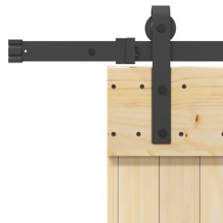 Porte coulissante et kit de quincaillerie 100x210 cm pin massif 