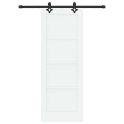 Porte coulissante avec le kit 'ORKDAL'en Bois massif blanc 