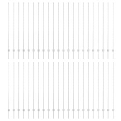 Poteaux de clôture argentés 44 pcs Argent 100 cm x 1.5 m. 
