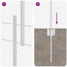 Poteaux de clôture argentés 44 pcs Argent 100 cm x 1.5 m. 