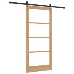 Porte coulissante avec quincaillerie 'ORKDAL'en Bois massif & Verre 