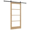 Porte coulissante avec quincaillerie 'ORKDAL'en Bois massif & Verre 