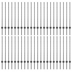Poteaux de clôture argentés 44 pcs Gris 100 x 1 m Acier 
