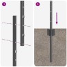 Poteaux de clôture argentés 44 pcs Gris 100 x 1 m Acier 