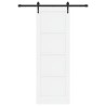 Porte Coulissante avec Kit de Matériel 'ORKDAL' - Blanc en Bois Massif Pin 