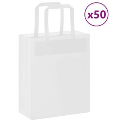 Sacs en papier 50 pcs avec poignées blanc 18x8x22 cm 