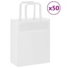 Sacs en papier 50 pcs avec poignées blanc 18x8x22 cm 