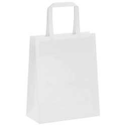 Sacs en papier 50 pcs avec poignées blanc 18x8x22 cm 