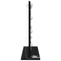 Miroir de vanité avec lumières LED Chêne noir 60x55x18 cm 