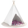 Tente Teepee Blanc, gris, rose Large Toile en coton 