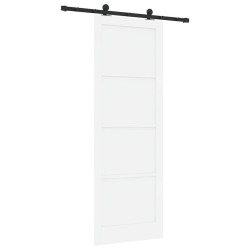 Porte coulissante avec quincaillerie 'ORKDAL'blanche en bois massif de pin 