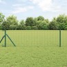 Clôture Euro avec 7 poteaux de 0,4 x 10 m en acier galvanisé vert 