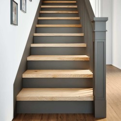 Marches d'escalier 2 pcs non traité bois de chêne massif 