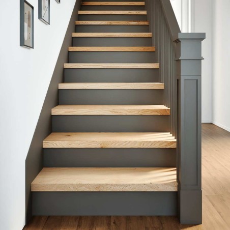 Marches d'escalier 2 pcs non traité bois de chêne massif 