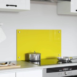 Dosseret de cuisine en verre trempé jaune 70x40x0,6 cm 