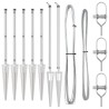 Ensemble de poteaux de clôture 7 pcs Argent Ø32mm 60 cm 