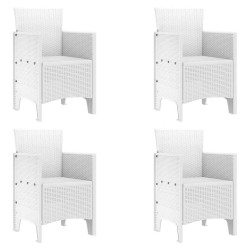 Ensemble de Salle à Manger Jardin 5 pcs Blanc 150 x 100 x 73 cm 